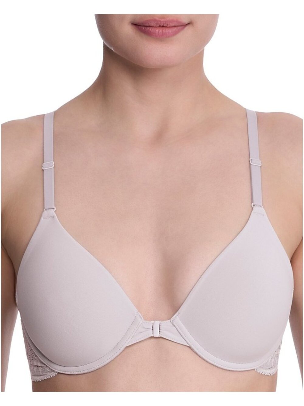 Natori Lush Front Close Contour Underwire Bra Mink Ivory 32C NWT